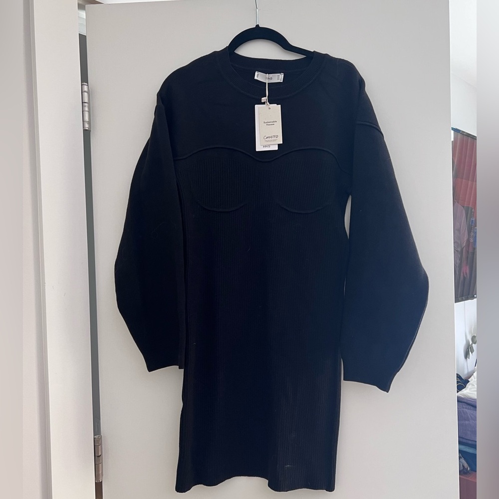 MANGO // knit sweater dress bra effect